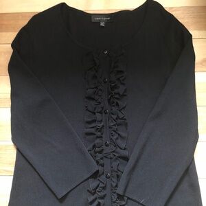 Cable and Gauge women's black sweater shirt in size XL, button up.